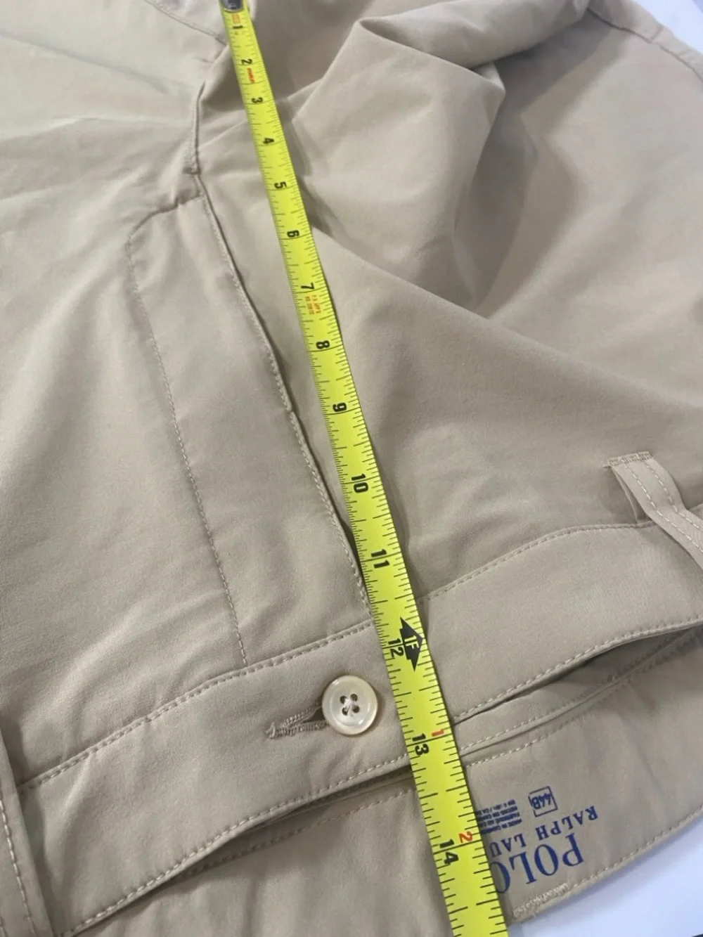 Polo Ralph Lauren Khaki Golf Shorts 44B Stretch Flat‎ Front Mens Performace Wear